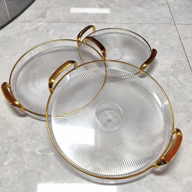 3 - Piece Acrylic Tray Set – Versatile and Elegant - Enkaji Households