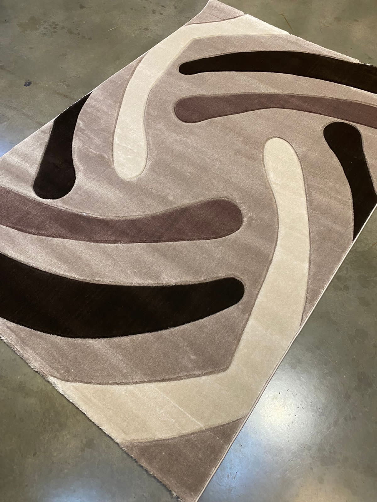 5x8 Modern Carpet Rug – Geometric & Swirl Pattern - Enkaji Households