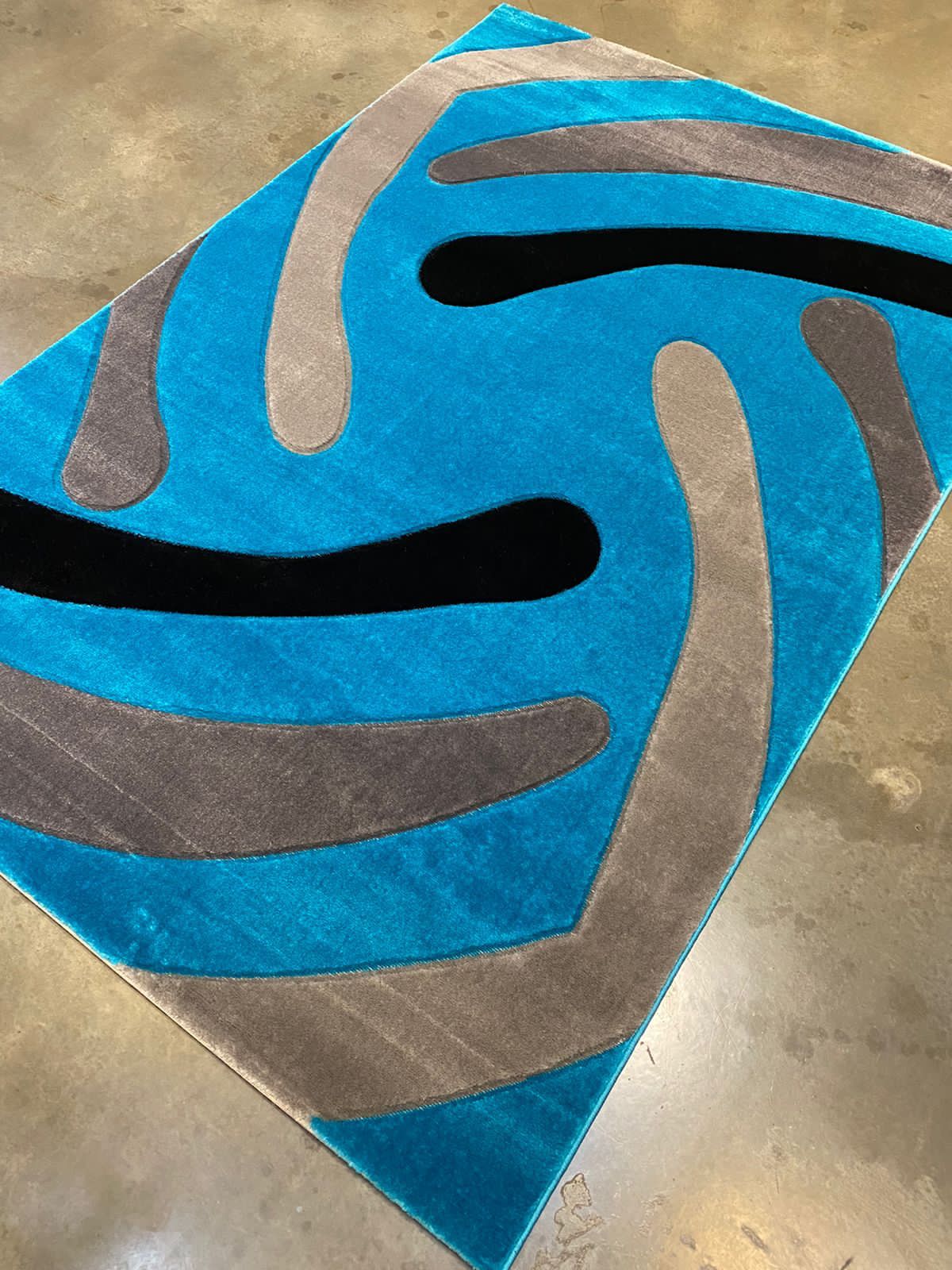 5x8 Modern Carpet Rug – Geometric & Swirl Pattern - Enkaji Households
