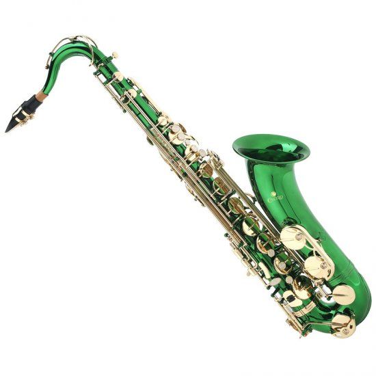Alto Saxophone – Green Lacquer Body with Gold Keys, Brass Construction - Enkaji Households