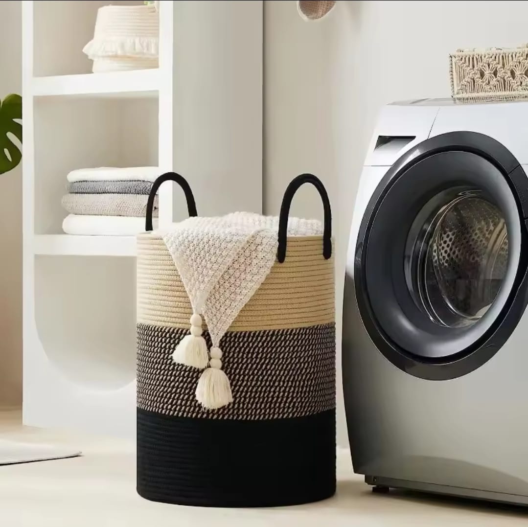 Cotton Rope Basket/laundry basket - Enkaji Households