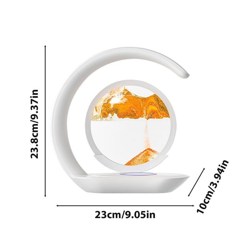 Crescent Moon LED Night Lamp – Rotating Sand Art Desk Light - Enkaji Households