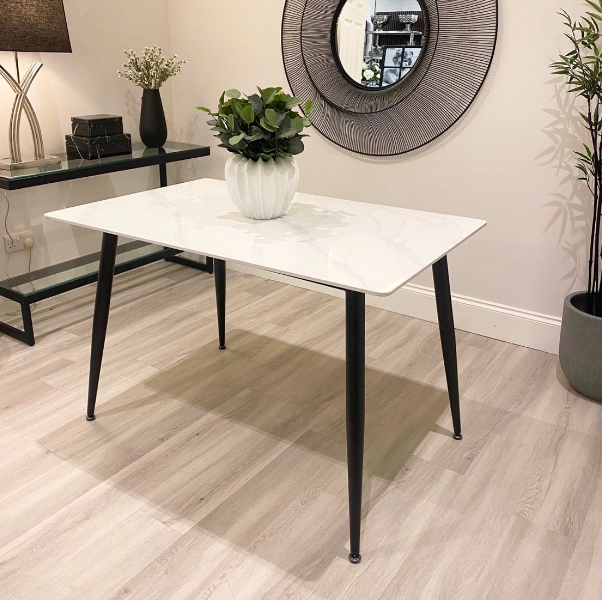 Elegant Marble Top Dining Table - Enkaji Households
