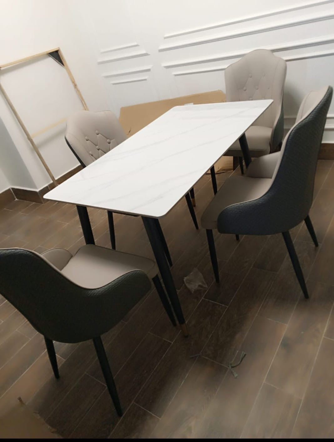 Elegant Marble Top Dining Table - Enkaji Households