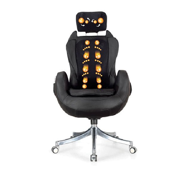 Ergonomic Massage Office Chair – Heated Shiatsu Rollers & Reclining Design - Enkaji Households