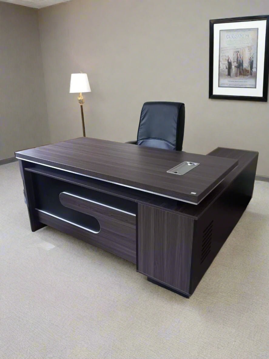Executive Office Desk with Side Cabinet(2M) - Enkaji Households