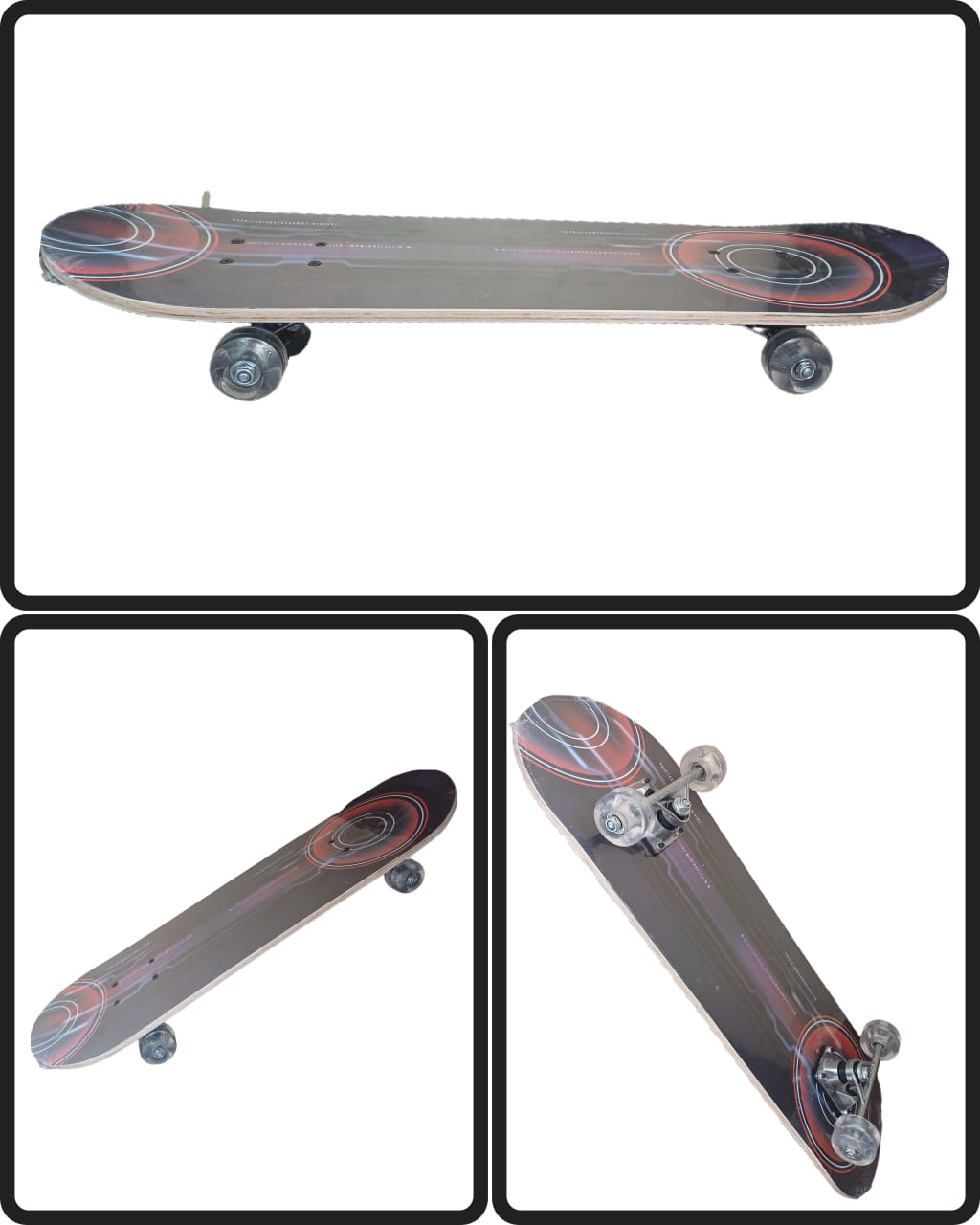 Maple Wood Skateboard – Durable Design with Nonslip Surface & Anti - Shock Wheels - Enkaji Households
