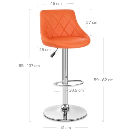 Modern Design: Sleek orange upholstery counter stool - Enkaji Households