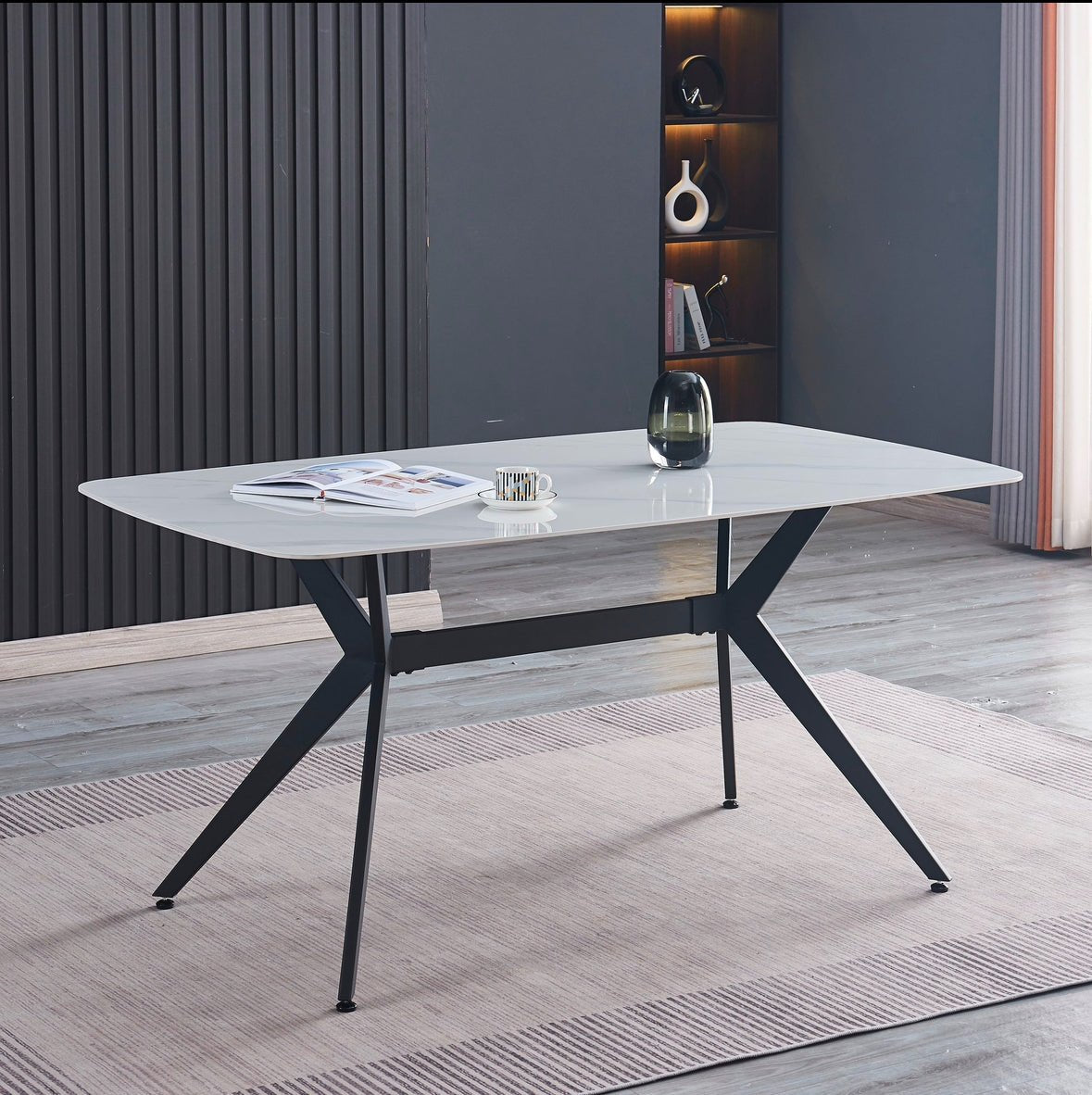 Modern Glass Top Dining Table - Enkaji Households