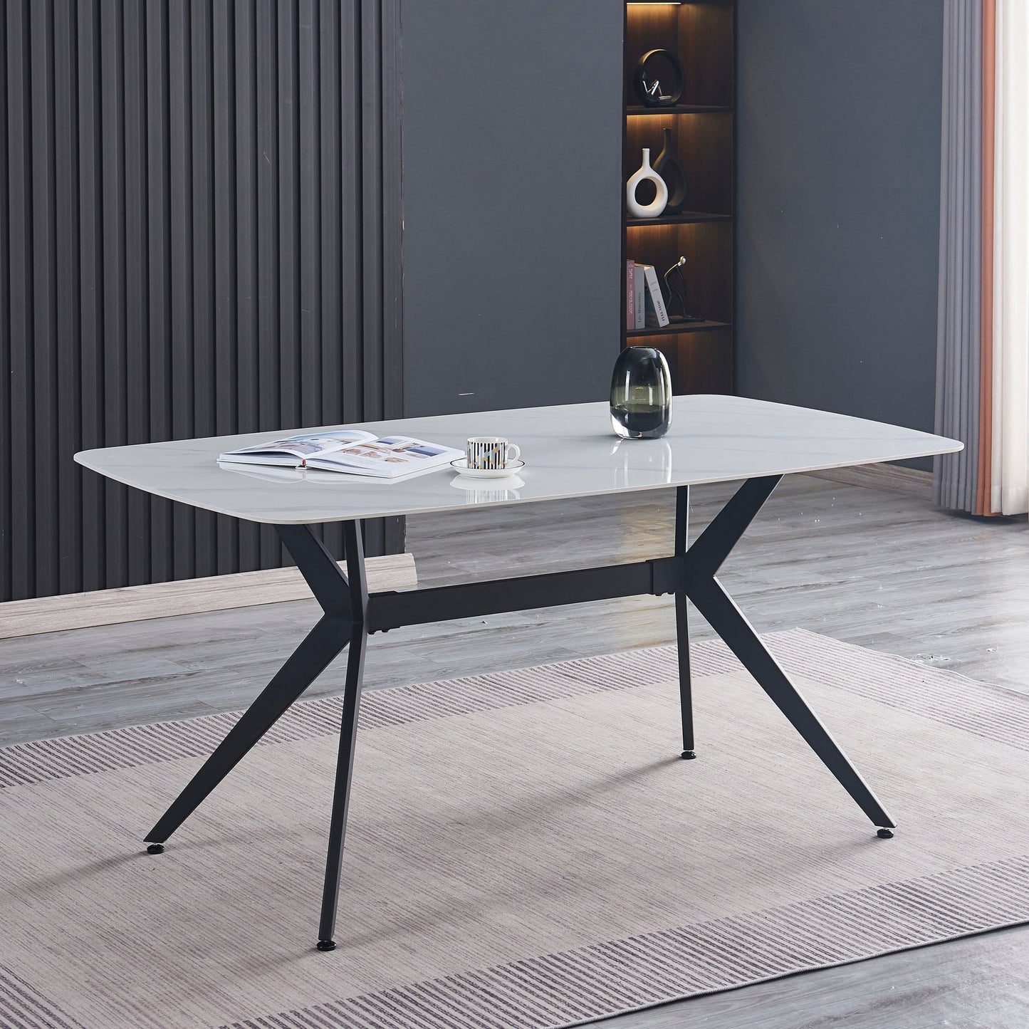 Modern Glass Top Dining Table - Enkaji Households