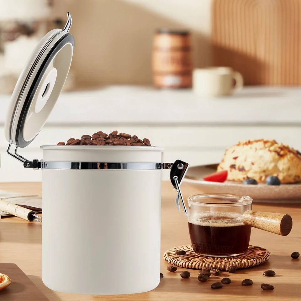 Stainless Steel Coffee Bean Vacuum Food Storage Container - Enkaji Households