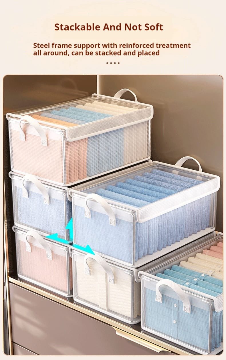 Thick transparent fabric closet organizer - Enkaji Households