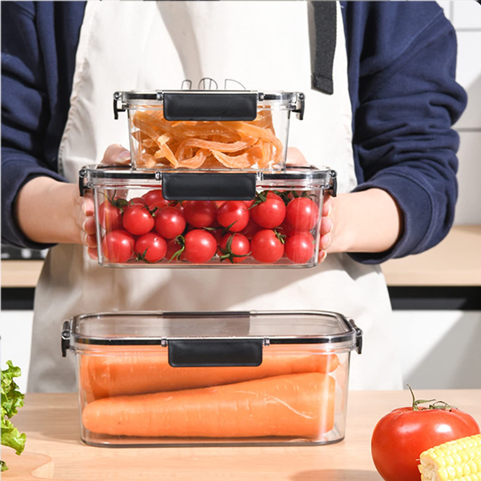 3 - Piece Acrylic Food Storage Containers - Enkaji Households