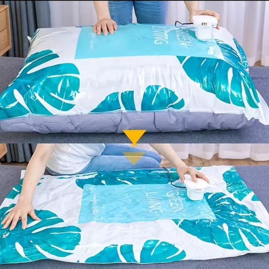 5 - Piece Vacuum Compression Storage Bag with electric pump - Enkaji Households