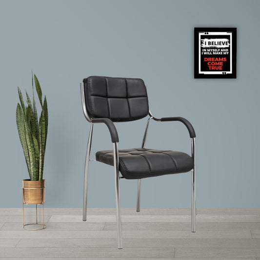 Modern Leather Reception Chair – Ergonomic & Stylish Office Seating