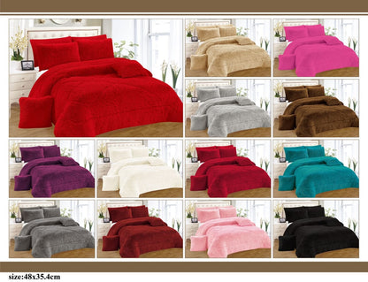 6pc Luxury designs Velvet plush Fluffy Duvet set - Enkaji Households