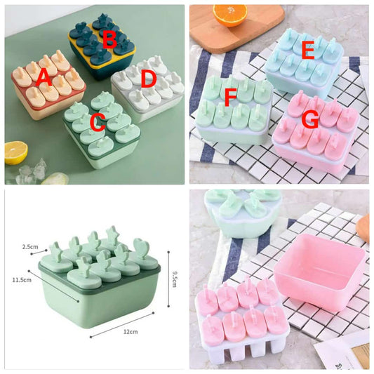 8pcs Ice Pop Mould – DIY Ice Cubes & Popsicles with Cover - Enkaji Households