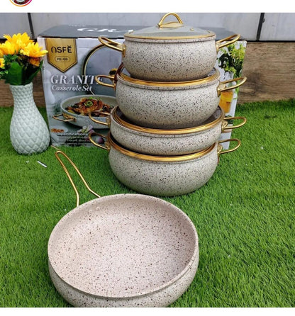 9 - Piece Granite Coating Kitchen Cookware Set - Enkaji Households