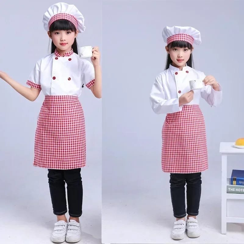 Children’s Professional Chef Costume 3 - Piece– Unisex - Enkaji Households