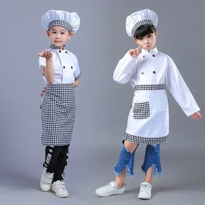 Children’s Professional Chef Costume 3 - Piece– Unisex - Enkaji Households