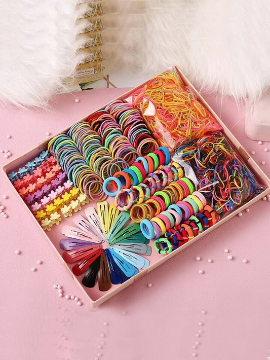 Colorful Girls’ Hair Accessories Set 780pc - Enkaji Households