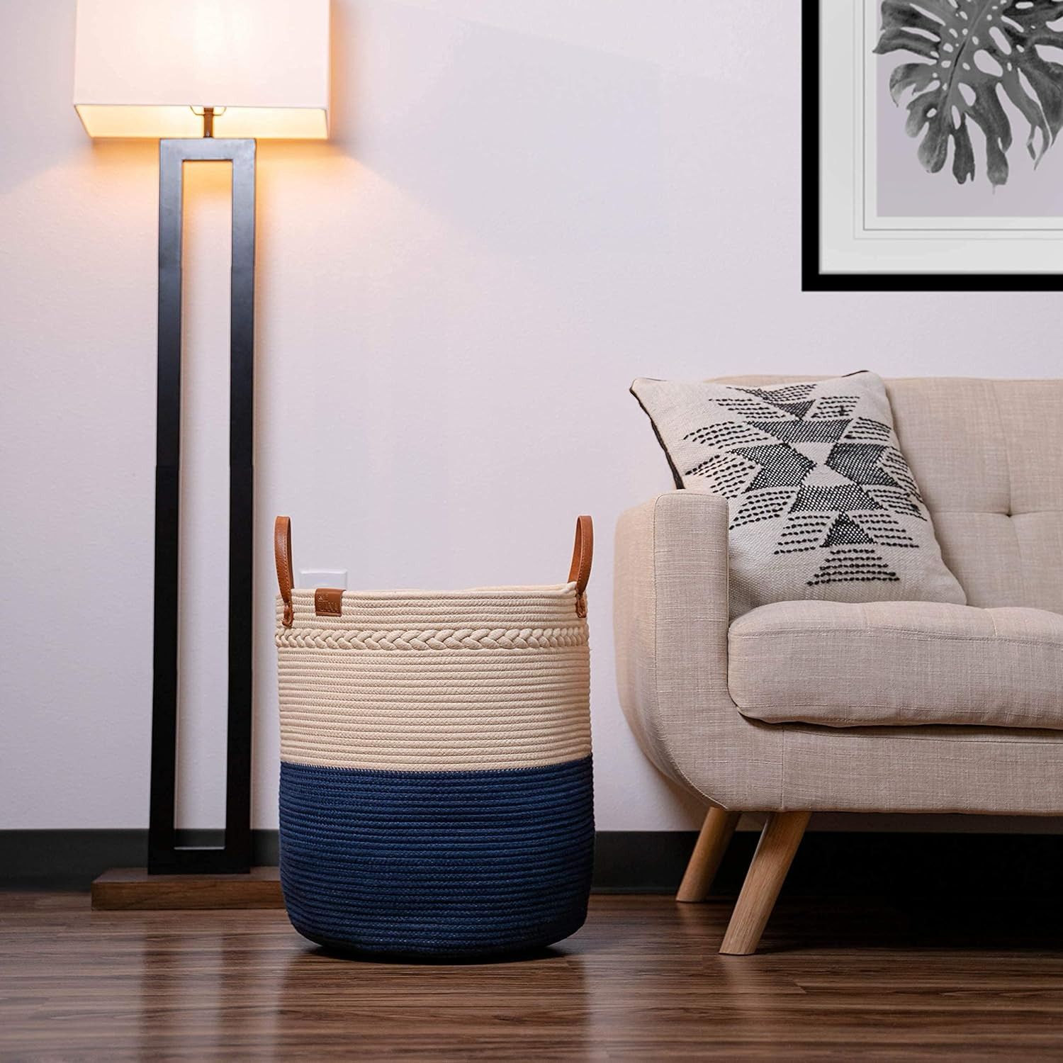 Cotton Rope Storage Basket with Handles - Enkaji Households