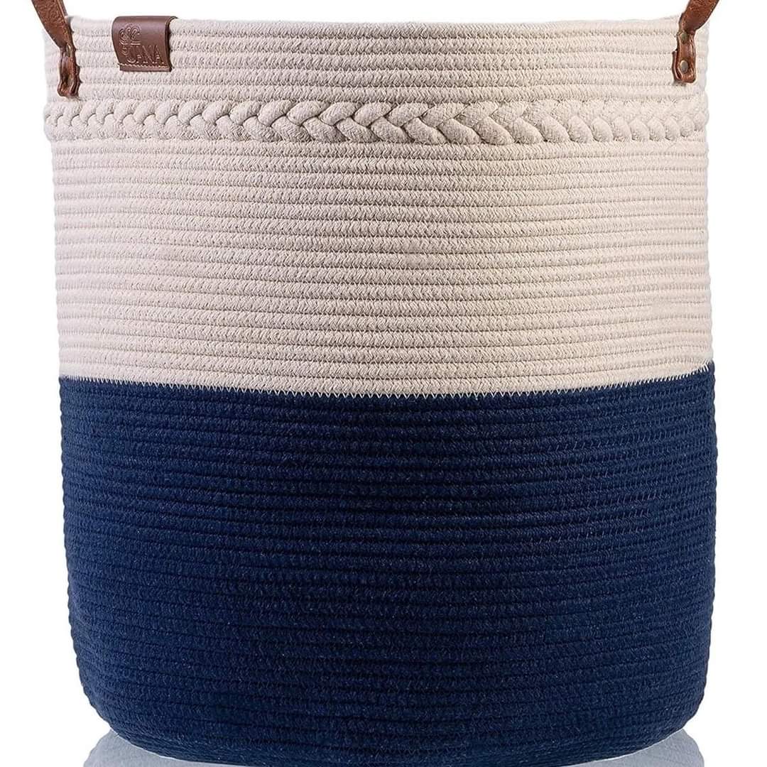 Cotton Rope Storage Basket with Handles - Enkaji Households