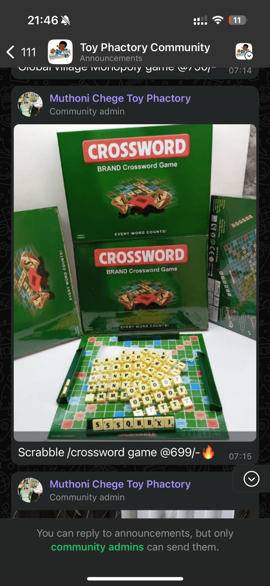 Crossword/Scrabble Game - Enkaji Households