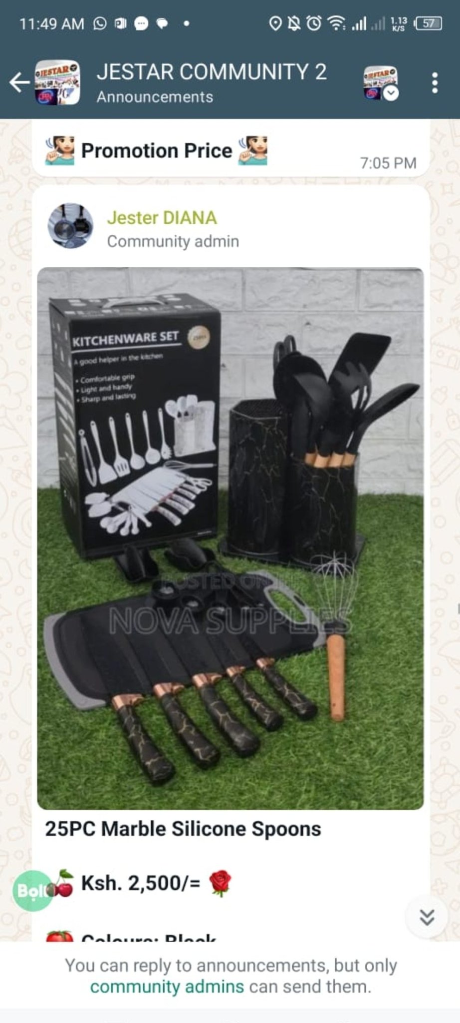 Deluxe Marble Kitchen Knife Set with Utensil Holder - Enkaji Households