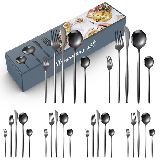 Elegant Stainless Steel Cutlery Set 30pc - Enkaji Households