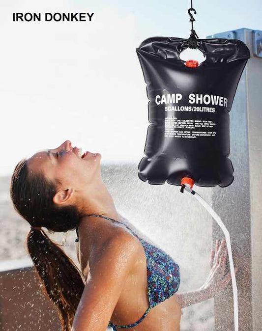 Portable Camp Shower – 20L Solar Heated Outdoor Shower Bag with Flow Control - Enkaji Households