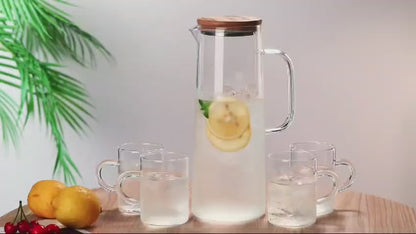 Glass Borosilicate Water Pitcher – Heat-Resistant and Elegant Design