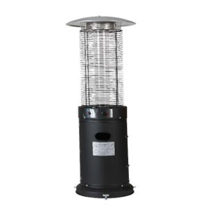 Round Glass Tube Patio Heater – 13KW LPG Outdoor Heater with Wheels - Enkaji Households