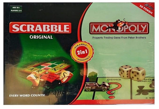 Scrabble and Monopoly 2 - in - 1 Board Game - Enkaji Households