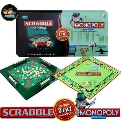 Scrabble and Monopoly 2 - in - 1 Board Game - Enkaji Households