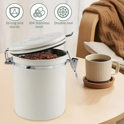 Stainless Steel Coffee Bean Vacuum Food Storage Container - Enkaji Households