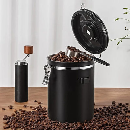 Stainless Steel Coffee Bean Vacuum Food Storage Container - Enkaji Households