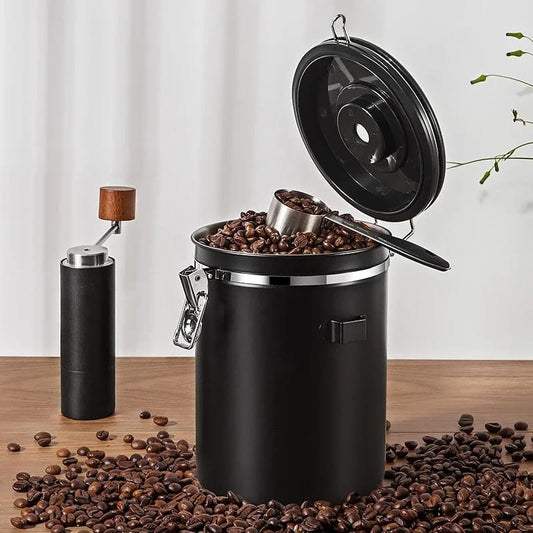 Stainless Steel Coffee Bean Vacuum Food Storage Container - Enkaji Households