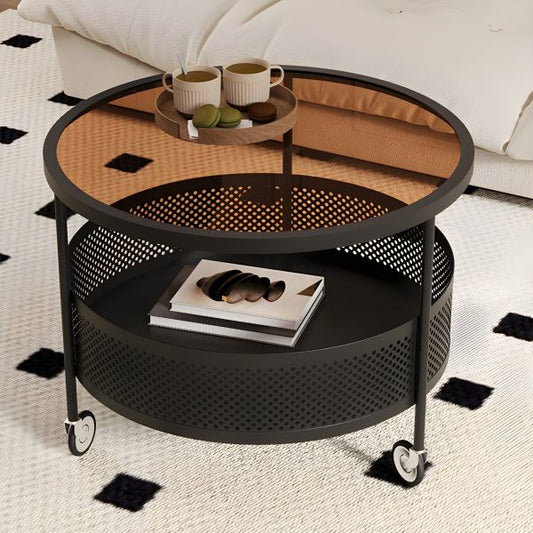 Vintage Glass Coffee Table - Enkaji Households