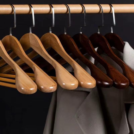 Wide Wooden Hangers (10 Pack) - Enkaji Households