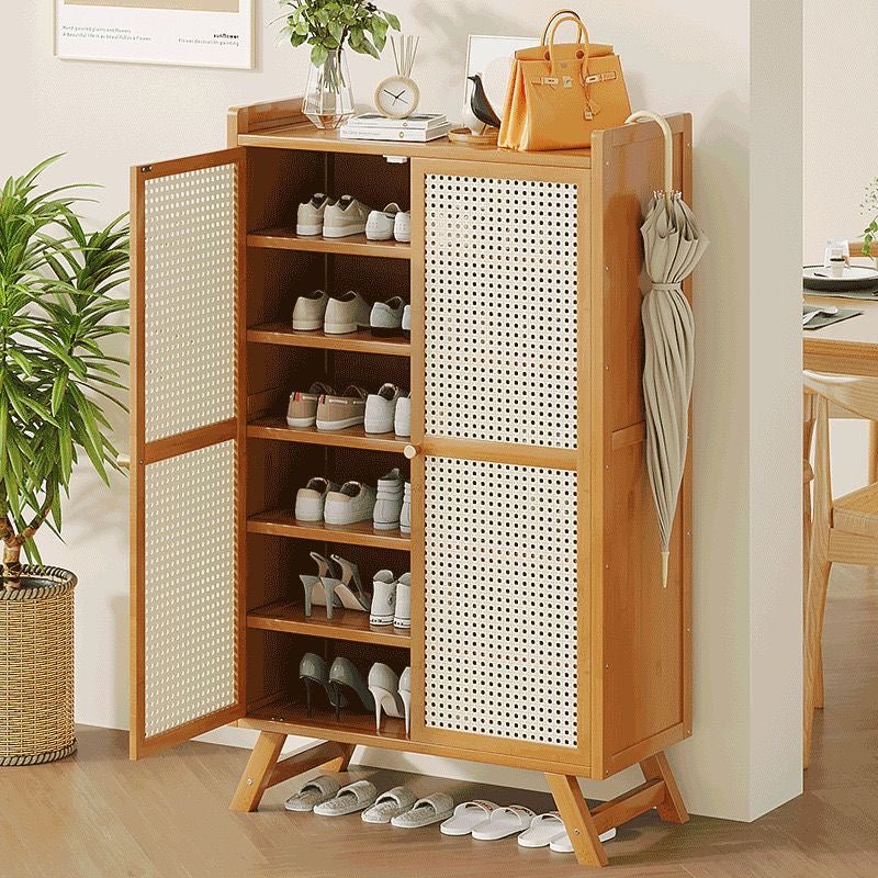 Wooden Bamboo Shoe Rack & Storage Cabinet - Enkaji Households
