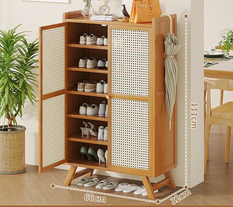 Wooden Bamboo Shoe Rack & Storage Cabinet - Enkaji Households
